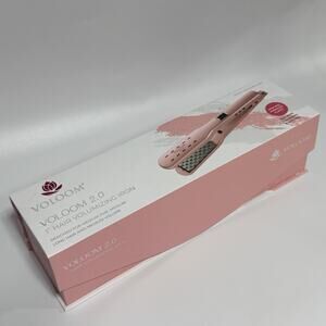 VOLOOM 2.0 Petite 1” Pro Volumizing Pink Ceramic Hair Tool w/ Accessories NEW